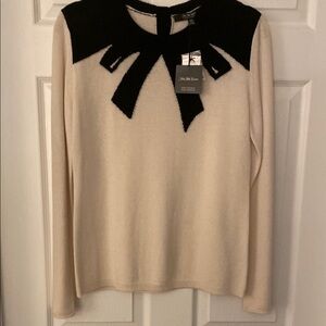 Black and Cream Long Sleeve Top